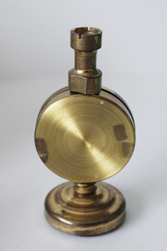 photo of mid century vintage Frisy W Germany desk thermometer, dial gauge brass instrument  #4