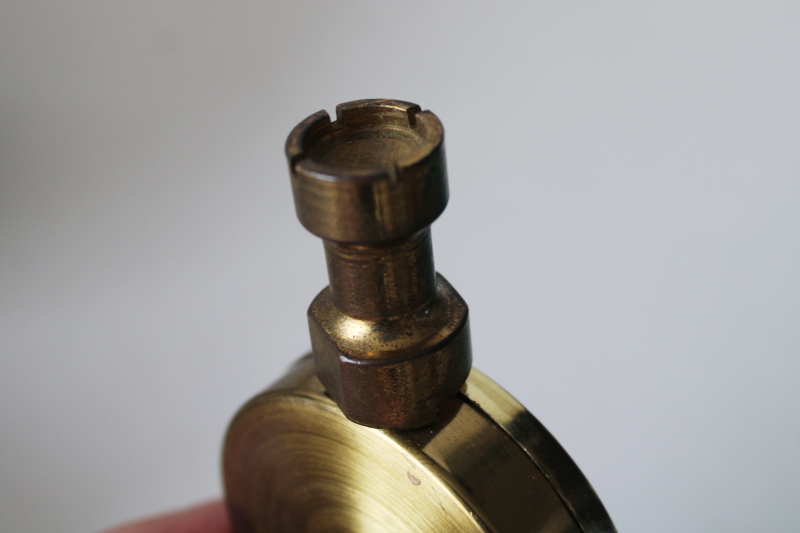 photo of mid century vintage Frisy W Germany desk thermometer, dial gauge brass instrument  #5