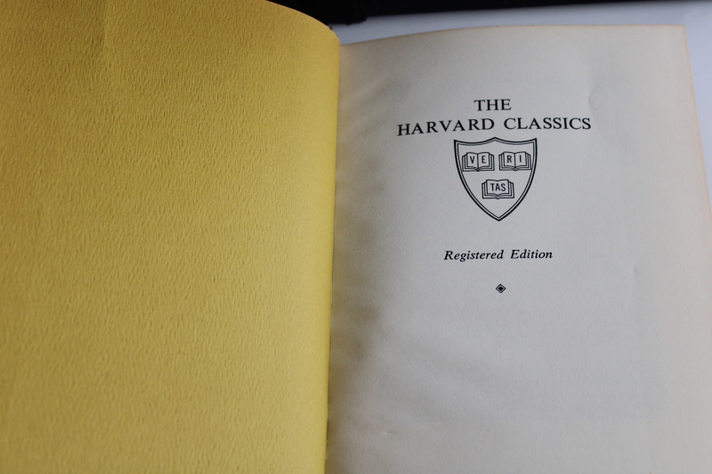 photo of mid century vintage Harvard Classics green leather bound books 14 volumes dated 1937  #17