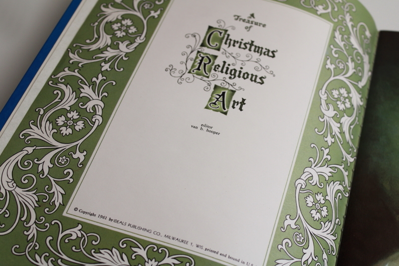 photo of mid-century vintage Ideals Treasury of Christmas Religious Art color prints for framing #3