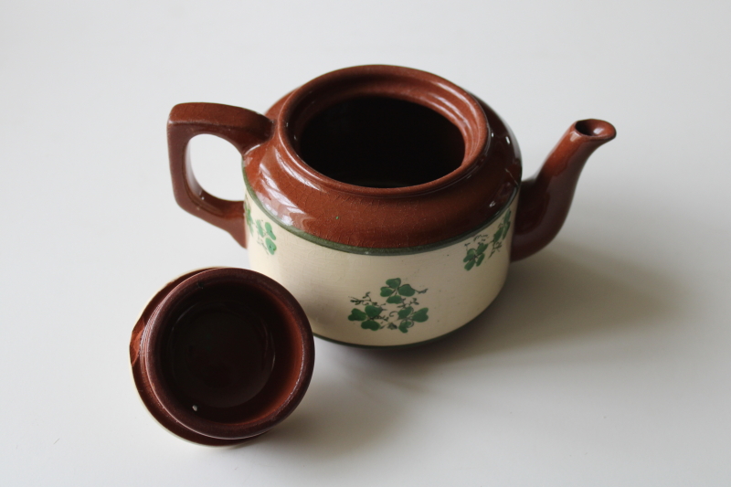 photo of mid century vintage Irish Carrig Ware Carrigline redware pottery, from Sligo souvenir mini teapot  #2