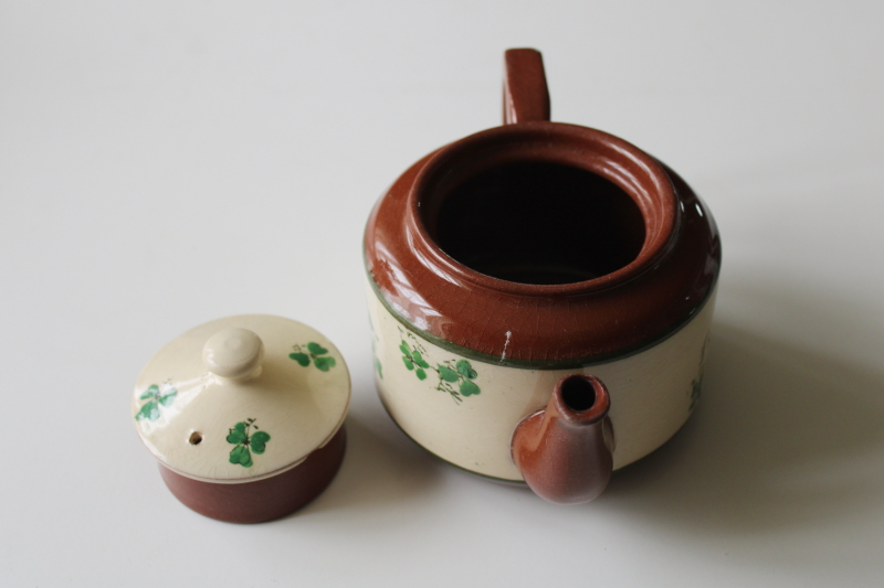 photo of mid century vintage Irish Carrig Ware Carrigline redware pottery, from Sligo souvenir mini teapot  #3