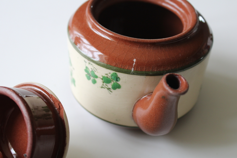 photo of mid century vintage Irish Carrig Ware Carrigline redware pottery, from Sligo souvenir mini teapot  #4
