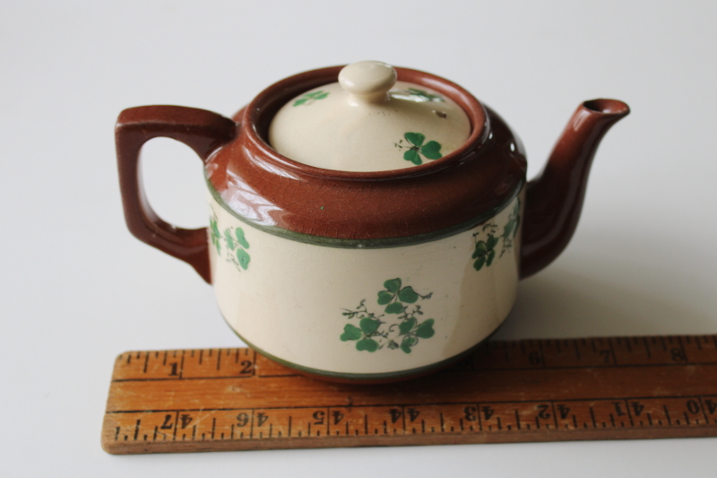 photo of mid century vintage Irish Carrig Ware Carrigline redware pottery, from Sligo souvenir mini teapot  #7