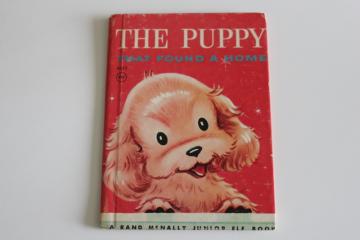 mid century vintage Junior Elf picture book The Puppy That Found A Home Cocker spaniel dog 