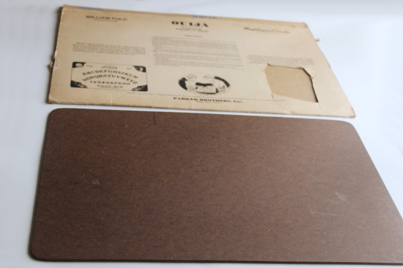 photo of mid century vintage Oujia board w/ worn original box, no planchette  #4