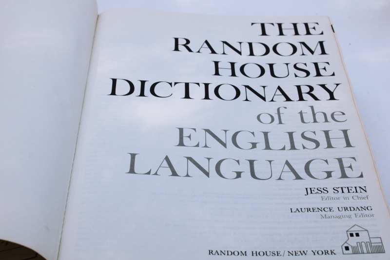photo of mid century vintage Random House Dictionary of the English Language, big old book w/ tan cloth cover #6