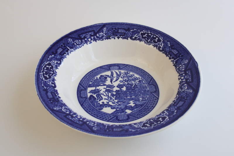 photo of mid century vintage USA Royal china Blue Willow pattern blue & white serving bowl  #1