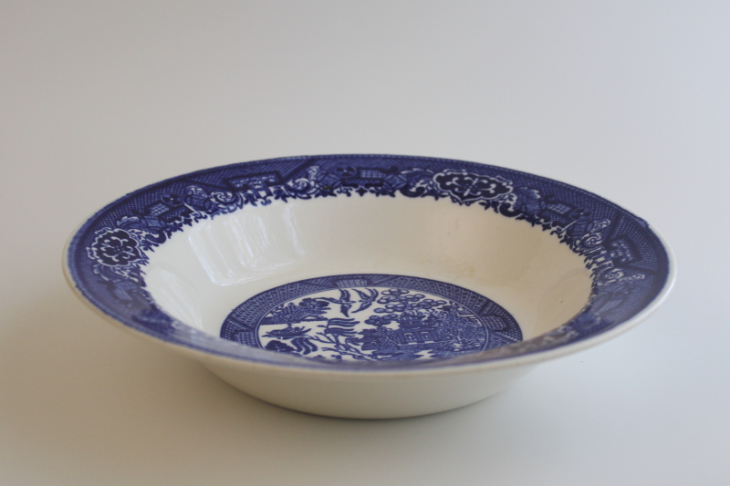 photo of mid century vintage USA Royal china Blue Willow pattern blue & white serving bowl  #2