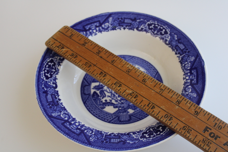 photo of mid century vintage USA Royal china Blue Willow pattern blue & white serving bowl  #3