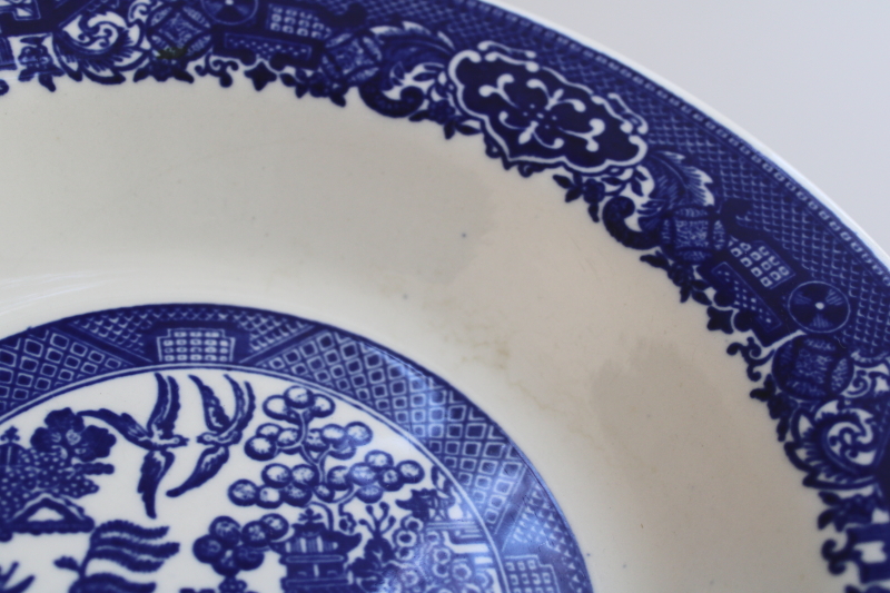 photo of mid century vintage USA Royal china Blue Willow pattern blue & white serving bowl  #7