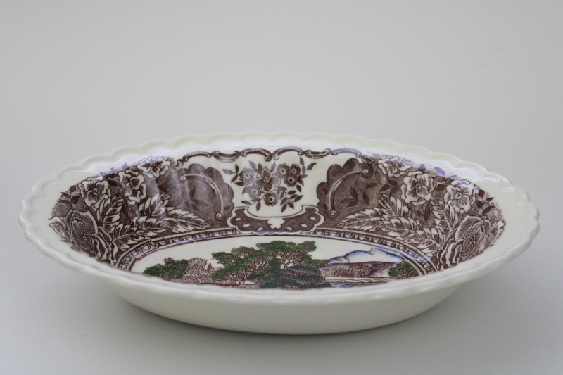 photo of mid century vintage Vernon Kilns pottery oval bowl, 1860 scenes of old California history, Ed Botsford art #3