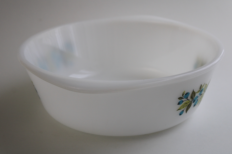 photo of mid century vintage blueberry pattern Glasbake, oven proof Jeannette glass baking dish #3