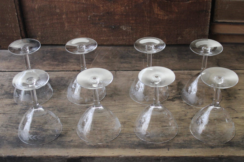 photo of mid-century vintage champagne glasses, large martini cocktail glasses #6