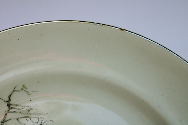 photo of mid century vintage child's plate w/ picture book illustration like Sally, Dick & Jane #3