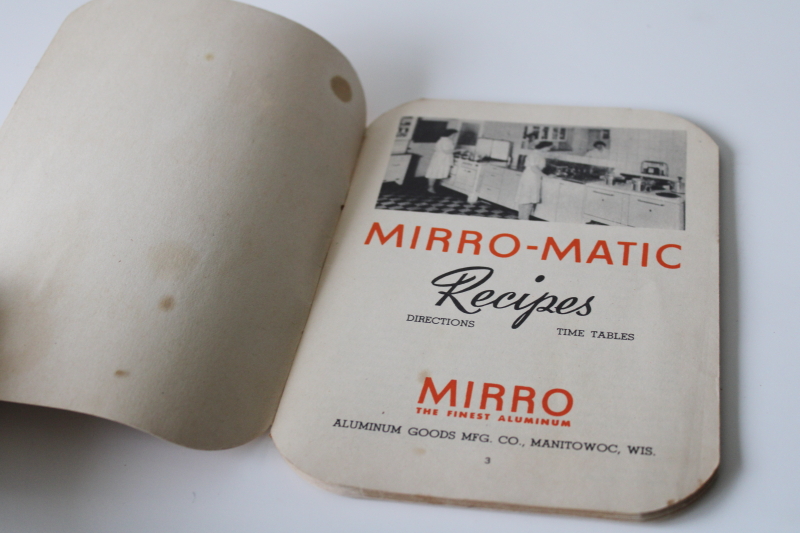 photo of mid century vintage cook book instruction booklet Mirro Matic pressure cooker & canner  #3