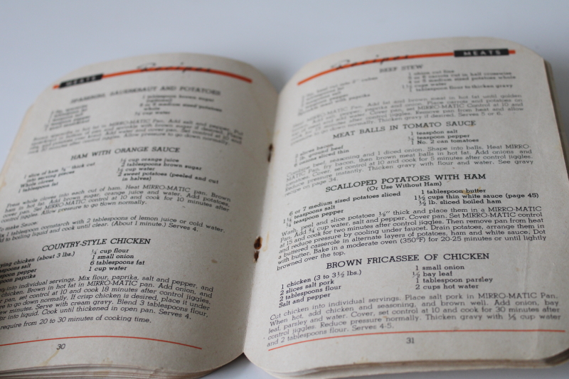 photo of mid century vintage cook book instruction booklet Mirro Matic pressure cooker & canner  #6
