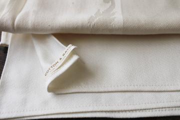 catalog photo of mid-century vintage cotton rayon damask tablecloth w/ original label, made in Japan