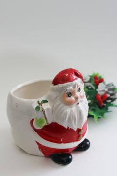 mid-century vintage hand painted ceramic Santa planter pot vase Inarco Japan