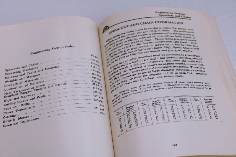 photo of mid century vintage industrial equipment reference catalog, Gear Data for machinists, engineering draftsmen #7