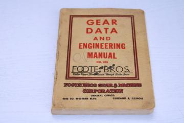 mid century vintage industrial equipment reference catalog, Gear Data for machinists, engineering draftsmen