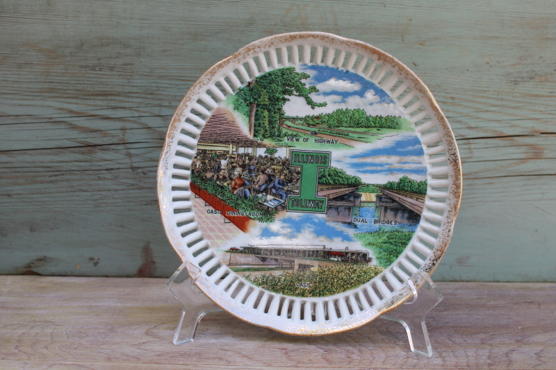 photo of mid-century vintage road trip travel souvenir, Illinois Tollway plate made in Japan #1