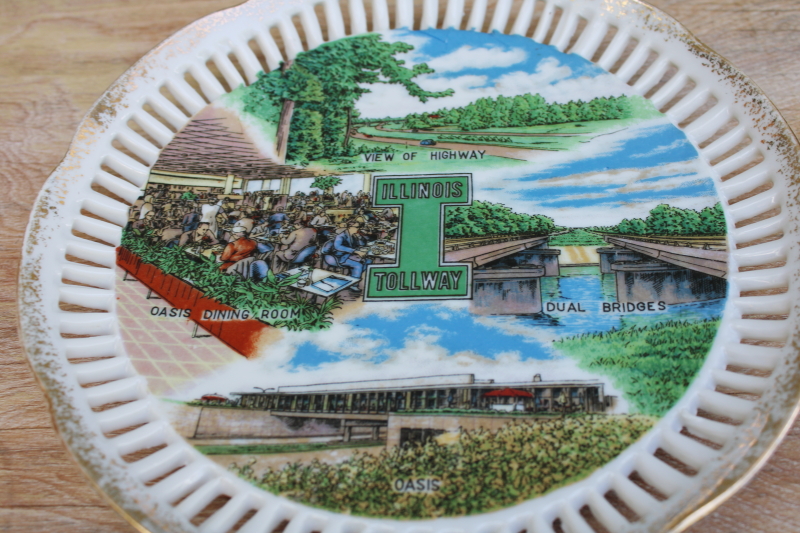 photo of mid-century vintage road trip travel souvenir, Illinois Tollway plate made in Japan #2