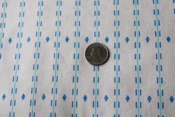 catalog photo of mid century vintage soft cotton fabric, MCM menswear stripe print blue & white for PJs or shorts
