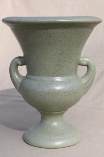 photo of mid-century mod matte green glaze floraline pottery planters & vases collection #2