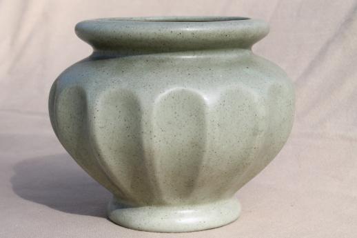 photo of mid-century mod matte green glaze floraline pottery planters & vases collection #3