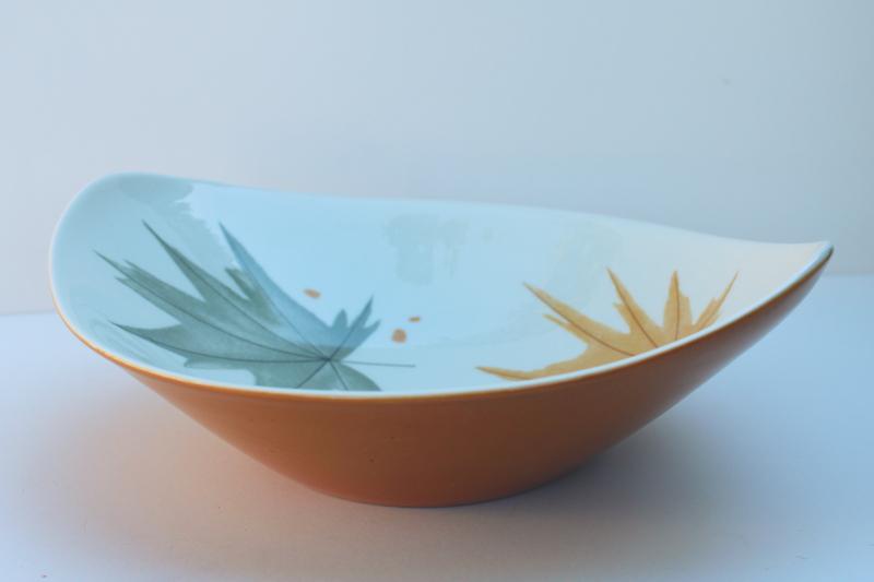 photo of mid-century mod vintage Harvest Time fall leaves bowl Ben Seibel Iroquois Informal #7