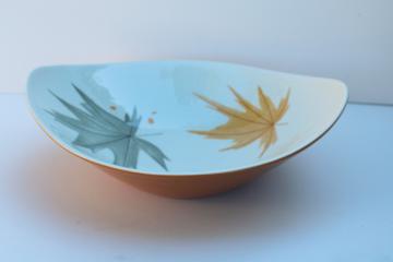 mid-century mod vintage Harvest Time fall leaves bowl Ben Seibel Iroquois Informal