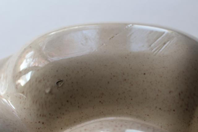 photo of mid-century mod vintage Red Wing pottery relish dish serving tray, speckled tan fleck #5