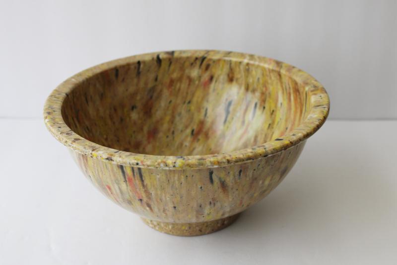 photo of mid-century mod vintage Texas Ware confetti splatter melamine bowl, retro melmac #1