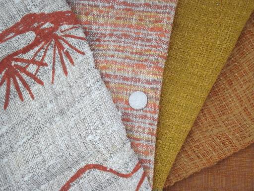photo of mid-century mod   vintage fabric samples lot, belgian linen, burlap etc. #2