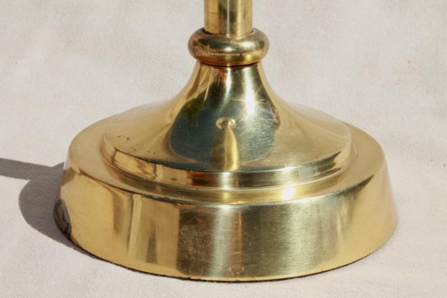 photo of mid-century mod vintage huge brass torch table lamp, Stiffel torchiere w/ glass reflector shade #4