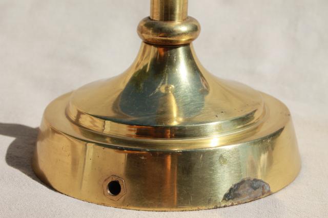 photo of mid-century mod vintage huge brass torch table lamp, Stiffel torchiere w/ glass reflector shade #6