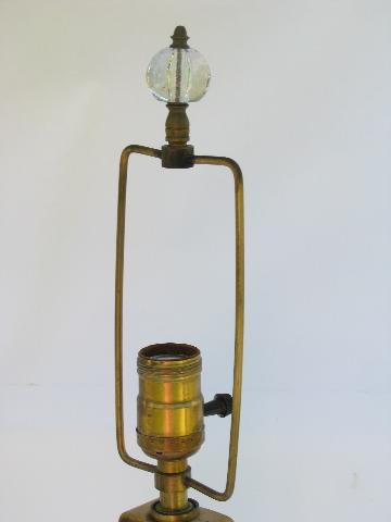 photo of mid-century mod vintage industrial steel / glass orbs table lamp, 1950s retro #3