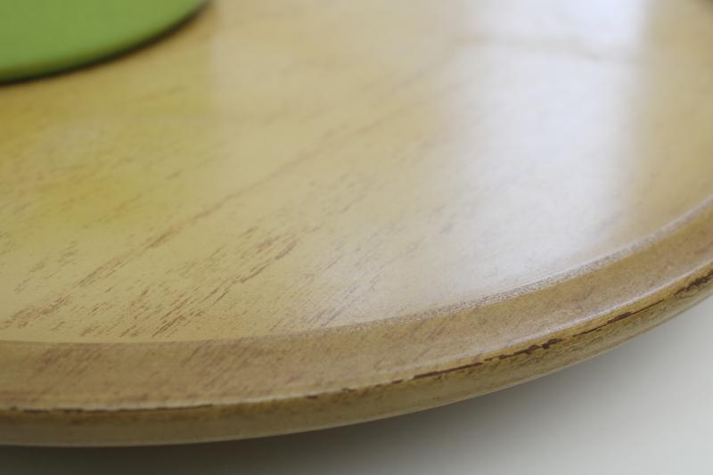 photo of mid-century mod vintage lazy susan w/ ceramic relish tray apple green & pine green #3