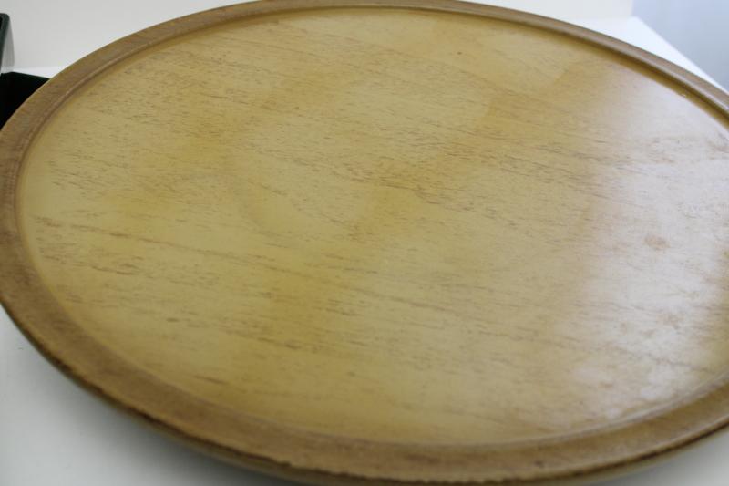 photo of mid-century mod vintage lazy susan w/ ceramic relish tray apple green & pine green #5