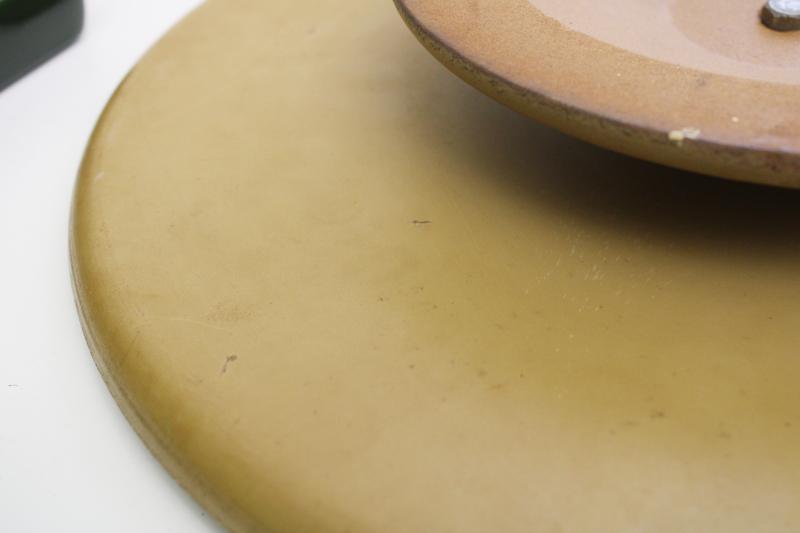 photo of mid-century mod vintage lazy susan w/ ceramic relish tray apple green & pine green #8
