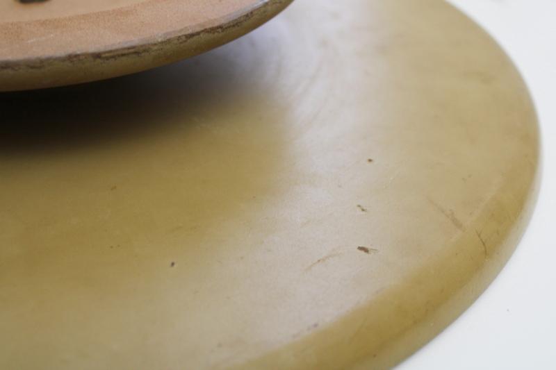 photo of mid-century mod vintage lazy susan w/ ceramic relish tray apple green & pine green #9