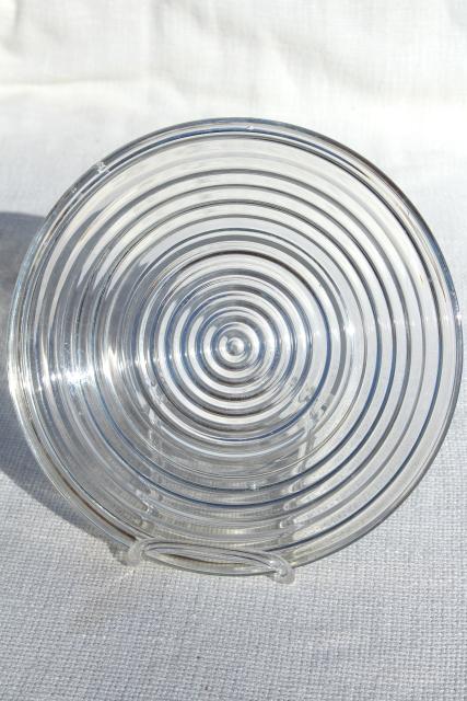 photo of mid-century modern vintage Manhattan glass salad plates mod bullseye concentric circles #4