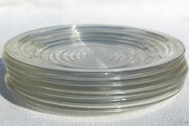 photo of mid-century modern vintage Manhattan glass salad plates mod bullseye concentric circles #6