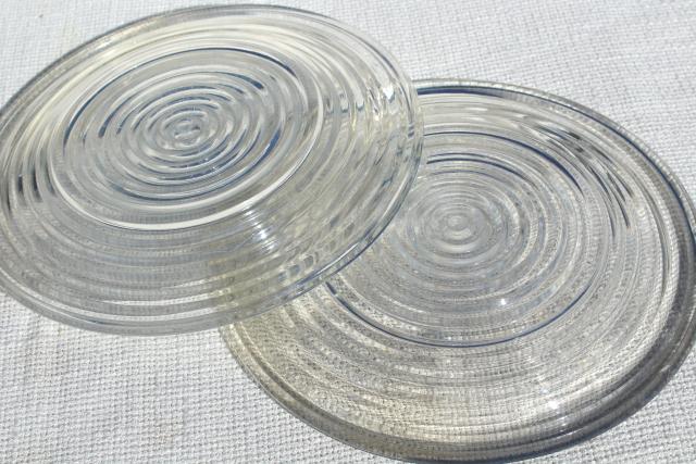 photo of mid-century modern vintage Manhattan glass salad plates mod bullseye concentric circles #7