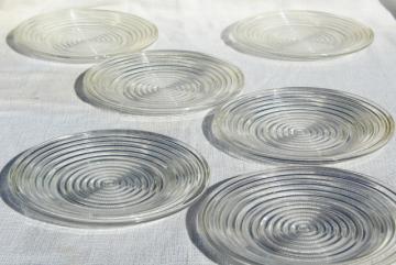 catalog photo of mid-century modern vintage Manhattan glass salad plates mod bullseye concentric circles