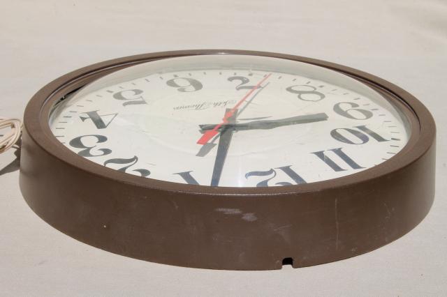 photo of mid-century modern vintage industrial / schoolhouse wall clock #6