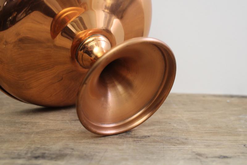 photo of mid-century modern vintage solid copper tazza, pedestal plate, compote or candy dish  #4