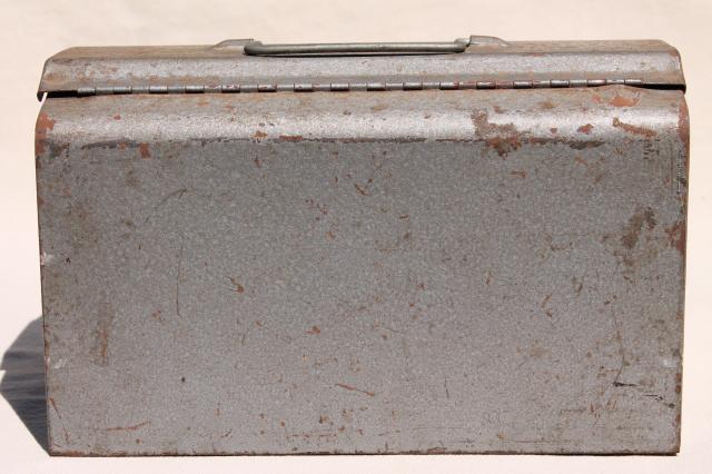 photo of mid-century vintage Craftsman industrial metal 'lunch box' machine tool case #6