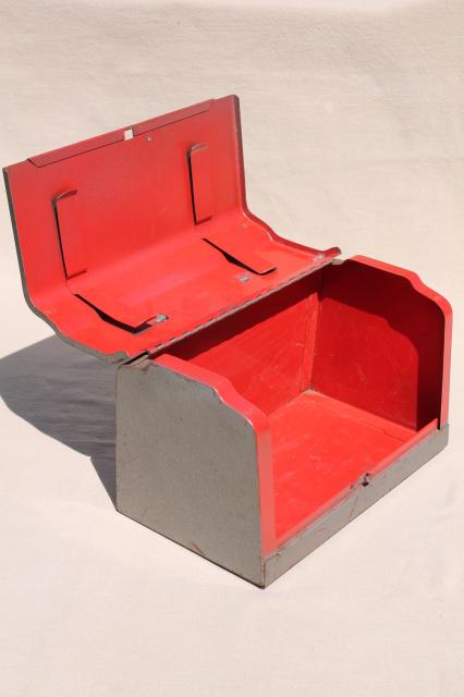 photo of mid-century vintage Craftsman industrial metal 'lunch box' machine tool case #7